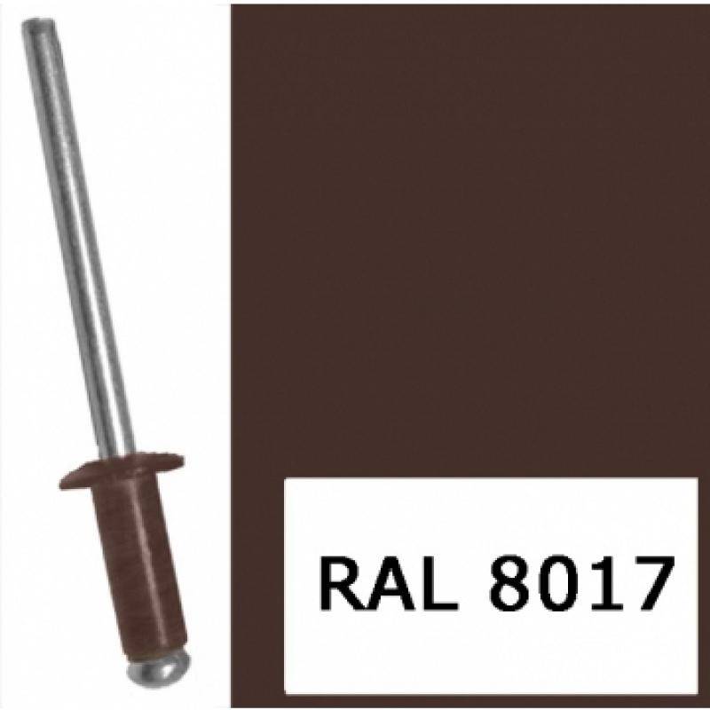 Заклепка вытяжная, окрашенная в цвета RAL 4x10 RAL 8017 коричневый (1000 шт)