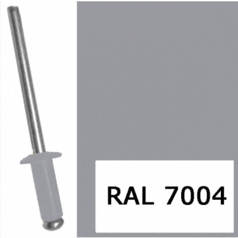 Заклепка вытяжная, окрашенная в цвета RAL 3,2x8 RAL 7004 серый (1000 шт)