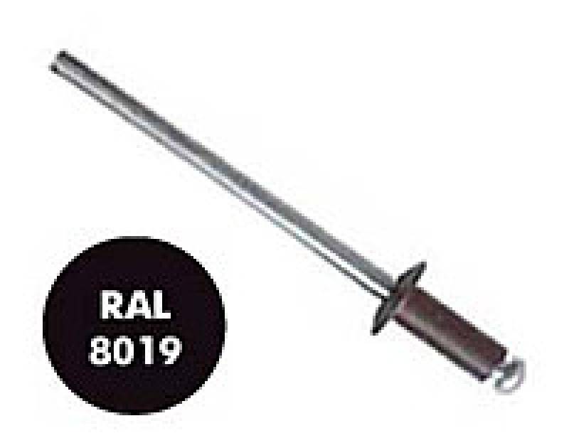 Заклепка вытяжная, окрашенная в цвета RAL 3,2x8 RAL 8019 серо-коричневый (1000 шт)