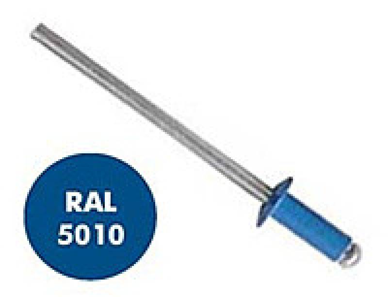 Заклепка вытяжная, окрашенная в цвета RAL 3,2x8 RAL 5010 синий (1000 шт)