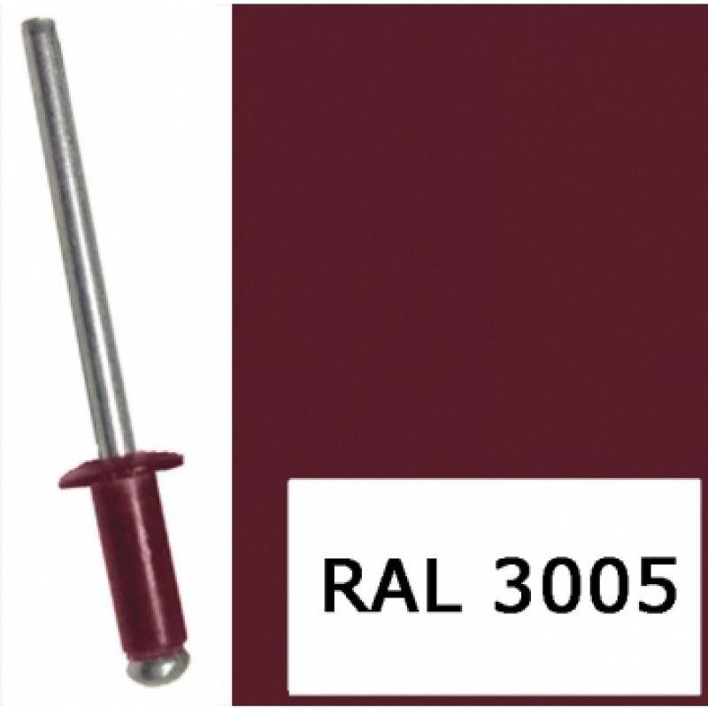 Заклепка вытяжная, окрашенная в цвета RAL 3,2x8 RAL 3005 красное вино (1000 шт)